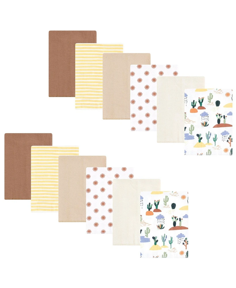 Hudson Baby Flannel Burp Cloth 12pk, Fun Desert, One Size