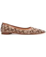 Coach Women's Daphne Crystal Signature Pointed-Toe Flats