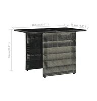 vidaXL 3 Piece Bistro Set with Cushions Poly Rattan Gray