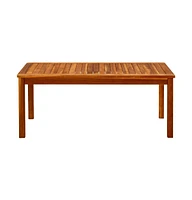 vidaXL Patio Coffee Table 43.3"x23.6"x17.7" Solid Acacia Wood