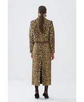 Nocturne Women's Leopard Print Crop Jacket