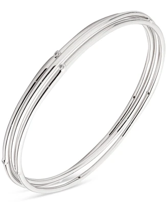 Lauren Ralph Lauren Sterling Silver 3-Pc. Set Pave Bangle Bracelets