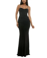 City Studios Juniors' Sweetheart Bustier Sleeveless Gown