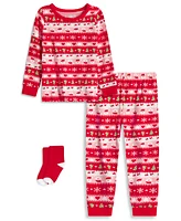 Max & Olivia Baby and Toddler Girls Snug Fit 3-Piece Pajama Set