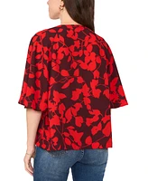 Sam & Jess Petite Tie-Neck Flutter-Sleeve Blouse