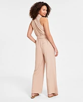 Bar Iii Women's Sleeveless Belted Jumpsuit, Created for Macy's