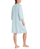 Miss Elaine Women's Embroidered Waffle-Knit Grip Robe