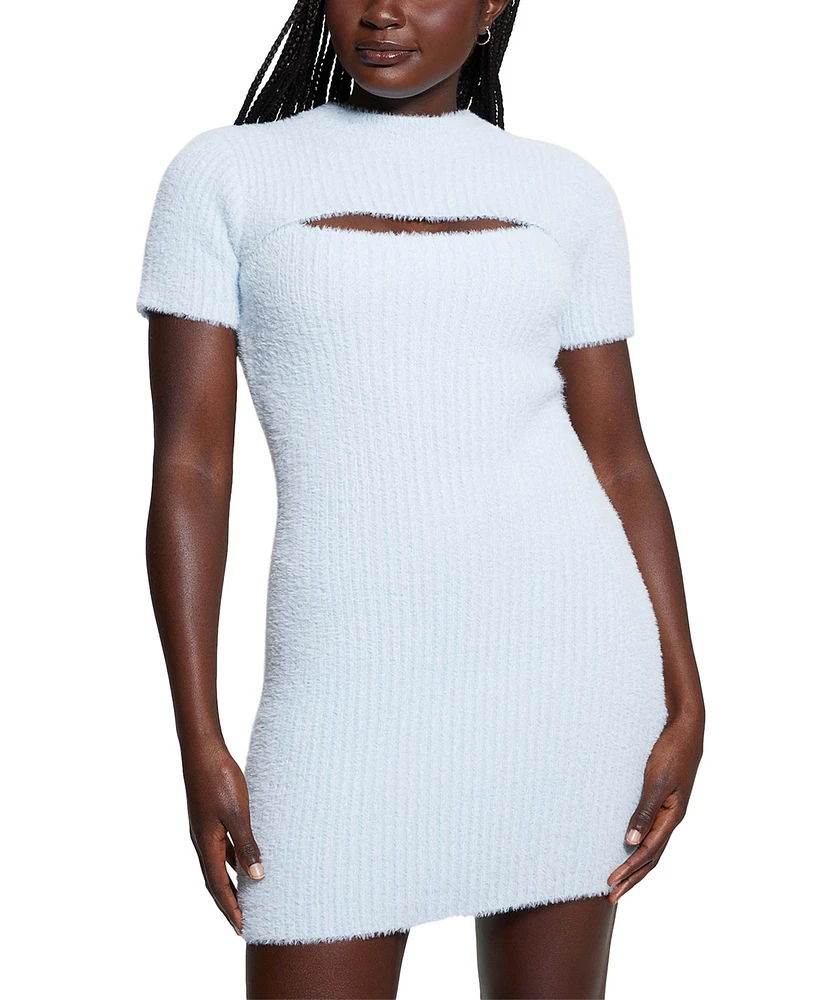 Guess Women's Meteor Removable-Sleeve Sweater Dress