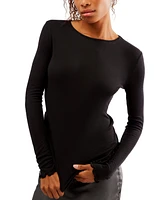 Free People Women's Long Nights Long-Sleeve Layering Top