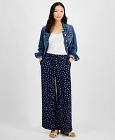 On 34th Women's Printed Drawstring Wide-Leg Pants