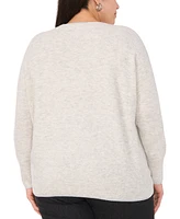 Vince Camuto Plus Lurex-Tipped Crewneck Sweater
