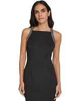 Calvin Klein Women's Embellished Scuba Sheath Dress