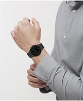 Coach Men's Elliot Signature Charcoal Leather Strap Watch 41mm