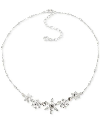 Anne Klein Silver-Tone Crystal Snowflake Statement Necklace, 36" + 3" extender