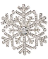 Anne Klein Silver-Tone Crystal Snowflake Pin