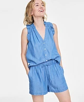 On 34th Women's Chambray Drawstring Shorts, Created for Macy's