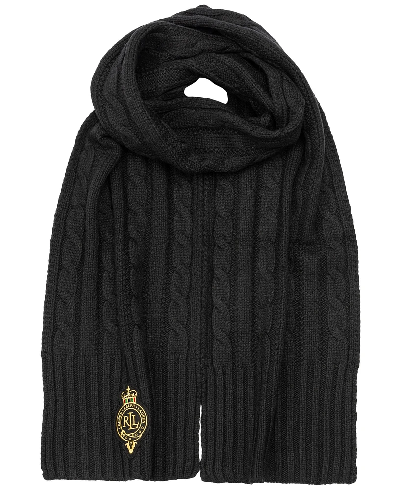 Lauren Ralph Cable Crest Patch Scarf