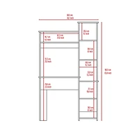 Depot E-shop Aramis Desk, Five Shelves, Two Superior Shelves, Light Gray
