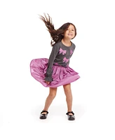 Andy & Evan Toddler Girls Toddler/Child Purple Long Sleeve Top w/Skirt Set