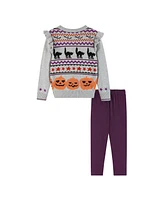 Andy & Evan Toddler Girls Toddler/Child Halloween Fair Isle Tunic Sweater Legging Set