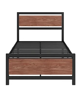 Slickblue Twin Size Platform Bed with Modern Design and Low Profile