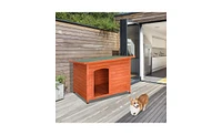 Slickblue Waterproof Wood Dog House – Durable Pet Shelter for All Weather