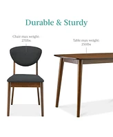 Best Choice Products 5-Piece Compact Wooden Mid-Century Modern Dining Set w/ 4 Chairs, Padded Seat & Back