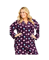 Avenue Plus Button Owl Sleep Top