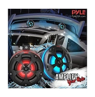 Pyle 4" Waterproof Off-Road Bluetooth Speakers, 800 Watt, Rgb Lights, Remote Control