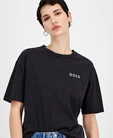 Boss Orange Women's Cotton Logo Relaxed Crewneck T-Shirt