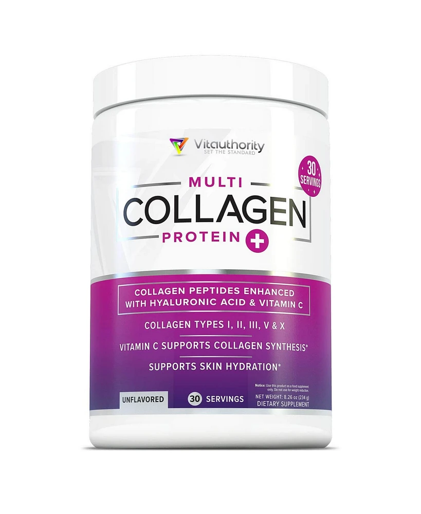 Vitauthority Multi Collagen Protein Plus, Unflavored, Vitauthority, 30 Servings