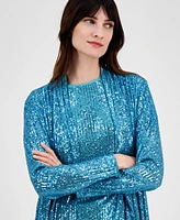 Anne Klein Women's Sequin Embellished Open-Front Jacket