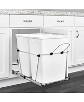 Rev-a-Shelf Double Pullout Trash Can qt. for Kitchen, White