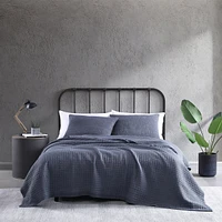 City Scene Solid Microfiber Grey 2 Piece Quilt Set-Twin