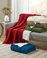 Madison Park Rowan Waffle Knit Chenille Throw, 50" x 60"