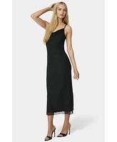 bebe Women's Women' s Power Mesh Maxi Slip Dress