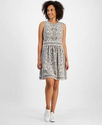 Nautica Jeans Women's Paisley Border-Print Sleeveless Dress