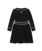 Hope & Henry Little Girls Organic Long Sleeve Ruffle Collar Sweater Dress