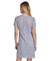 Calvin Klein Women's Burnout Lace Jewel-Neck Dress