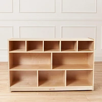 ECR4Kids 5+5 Mobile Storage and Tray Cabinet, Natural