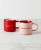 Kate Spade Early Bird Night Owl Mugs, Set of 2