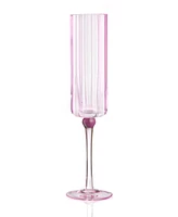 Qualia Glass Cranberry Champagne Flutes, Set of 4