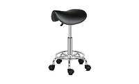 Slickblue Saddle Stool with 360-Degree Rotation and Ha Feet Stylish Functional Bar