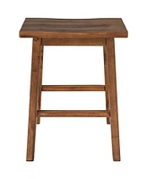 Slickblue Farmhouse Rustic 2-Piece Counter Height Wood Kitchen Dining Stools Perfect for Small Spaces