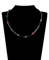 Unwritten Multi Color Evil Eye Paperclip Necklace