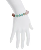 Unwritten Rose Quartz Amazonite Rhodonite Stone Bracelet