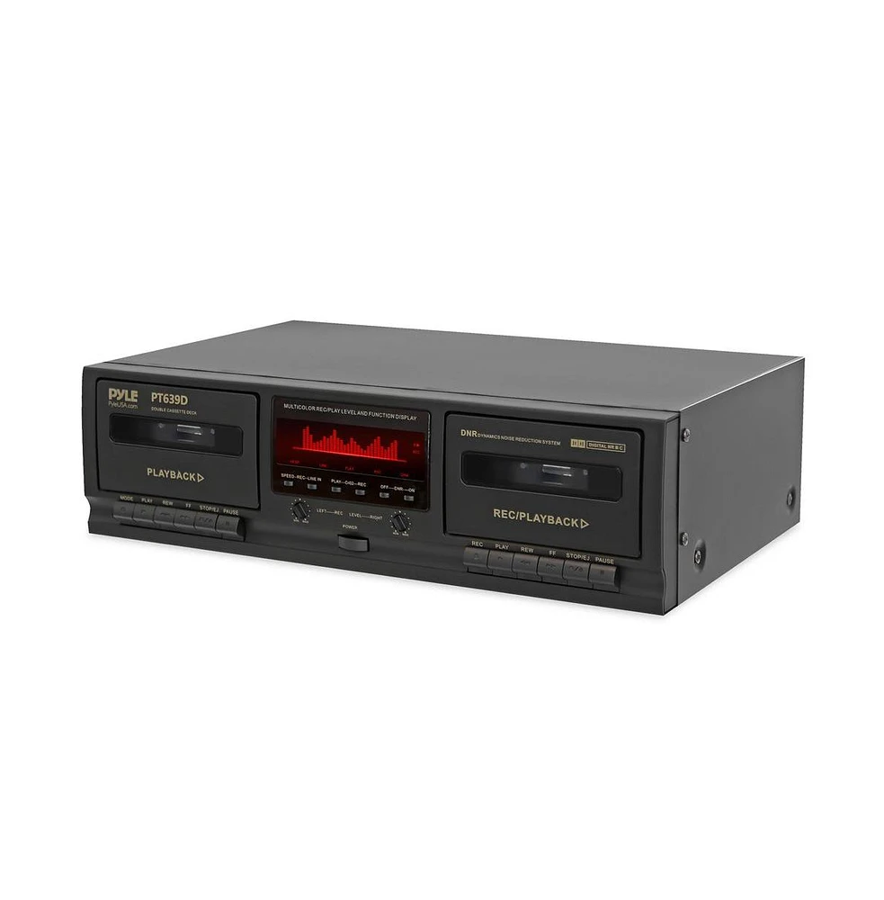 Pyle Dual Cassette Deck Stereo with CrO2 Tape Selector