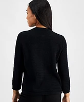 Ak Anne Klein Petite Pocket Button-Front Cardigan