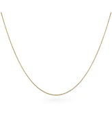 Bling Jewelry 1mm Fine Thin 14k Yellow Gold Plated .925 Sterling Silver Cuban Cable Link Chain Necklace for Women -Nickel-Free 16, 18 Inch Length