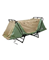 Kamp-Rite Original Quick Setup 1 Person Cot, Lounge Chair, and Tent, Green & Tan